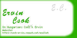 ervin csok business card